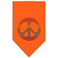 Unconditional Love Rainbow Peace Sign Rhinestone Bandana Orange Small UN760780